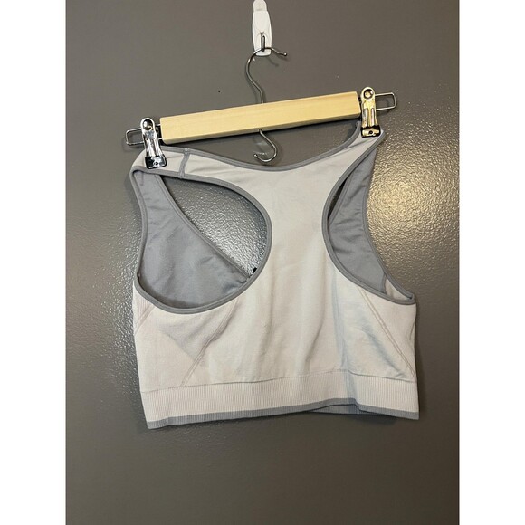 Avia Sports Bra Womens Medium Gray Zip Front Racerback Lightly Lined Seamless - Picture 3 of 5